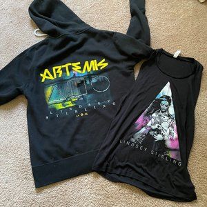 Lindsey Stirling lot bundle Artemis hoodie sleeveless graphic tank tee